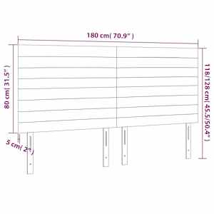Čelo postele s LED modré 180x5x118/128 cm textil - obrázek 6