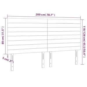 Čelo postele s LED taupe 200x5x118/128 cm textil - obrázek 6