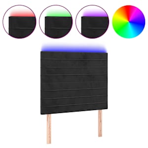 vidaXL LED-voodipeats, must, 80x5x118/128 cm, samet