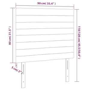 Čelo postele s LED tmavě šedé 90x5x118/128 cm samet - obrázek 6