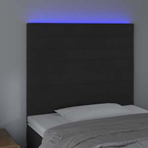Čelo postele s LED černé 90x5x118/128 cm samet - obrázek 3