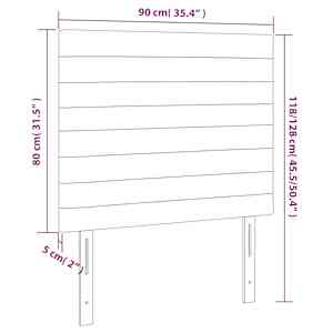Čelo postele s LED tmavě zelená 90x5x118/128 cm samet - obrázek 7