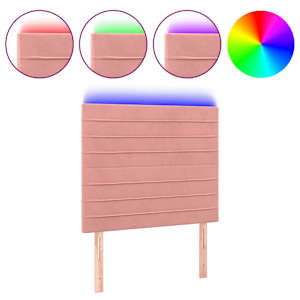 vidaXL LED-voodipeats, roosa, 90x5x118/128 cm, samet