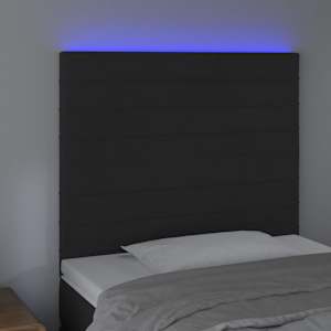 Čelo postele s LED černé 100x5x118/128 cm samet - obrázek 3