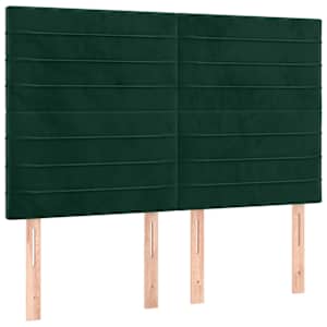Čelo postele s LED tmavě zelená 144x5x118/128 cm samet - obrázek 4