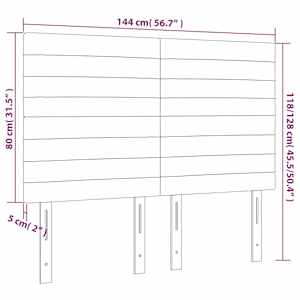 Čelo postele s LED tmavě modré 144x5x118/128 cm samet - obrázek 7