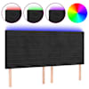 vidaXL LED-voodipeats, must, 160x5x118/128 cm, samet