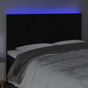 Čelo postele s LED černé 180x5x118/128 cm samet - obrázek 3