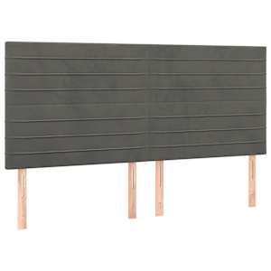 Čelo postele s LED tmavě šedé 200x5x118/128 cm samet - obrázek 4