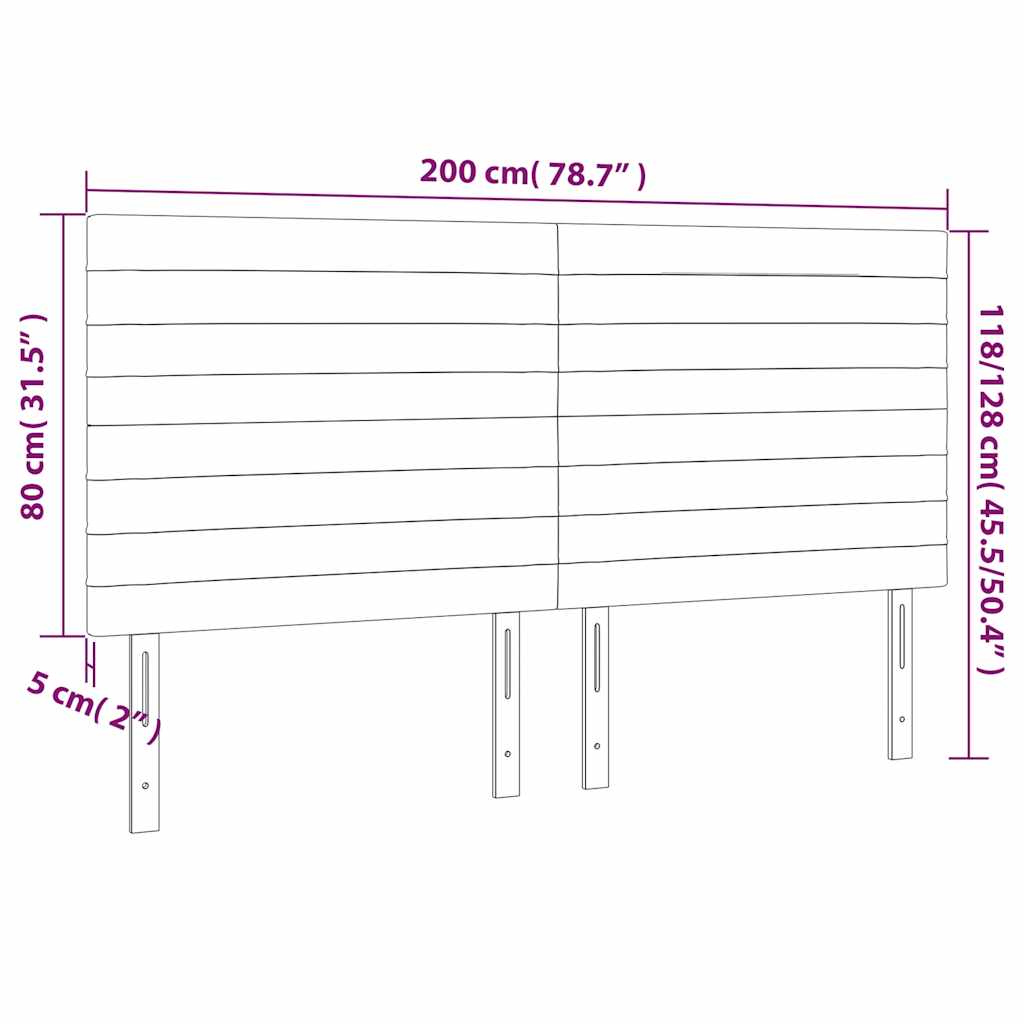 LED posteljno vzglavje temno zeleno 200x5x118/128 cm žamet - slika 7