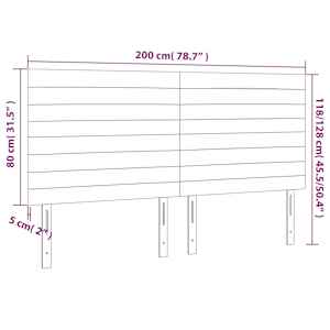 Čelo postele s LED tmavě zelené 200x5x118/128 cm samet - obrázek 7
