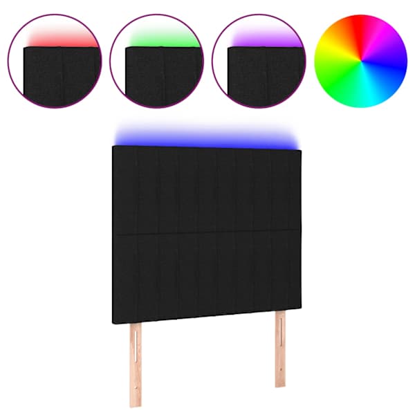 vidaXL LED-voodipeats, must, 80x5x118/128 cm, kangas