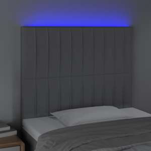 Čelo postele s LED světle šedé 90x5x118/128 cm textil - obrázek 3
