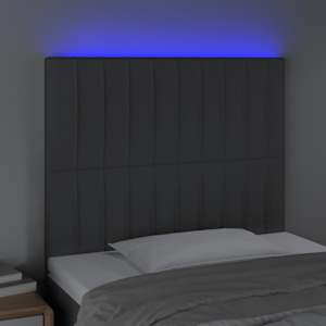 Čelo postele s LED tmavě šedé 90x5x118/128 cm textil - obrázek 3