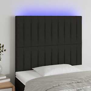 Čelo postele s LED černé 90x5x118/128 cm textil - obrázek 1