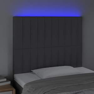 Čelo postele s LED tmavě šedé 100x5x118/128 cm textil - obrázek 3