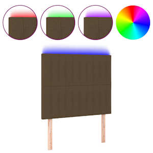 vidaXL LED-voodipeats, tumepruun, 100x5x118/128 cm, kangas