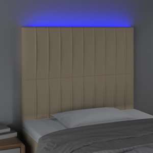 Čelo postele s LED krémové 100x5x118/128 cm textil - obrázek 3