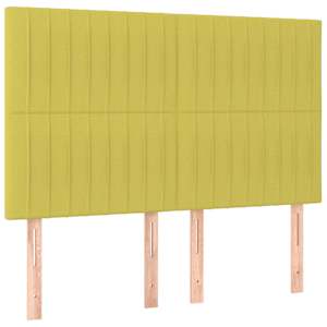 Čelo postele s LED zelené 144x5x118/128 cm textil - obrázek 4
