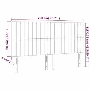 Čelo postele s LED tmavě šedé 200x5x118/128 cm textil - obrázek 6