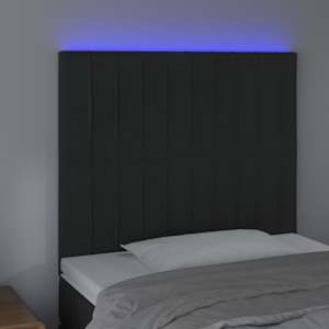 Čelo postele s LED černé 90x5x118/128 cm samet - obrázek 3