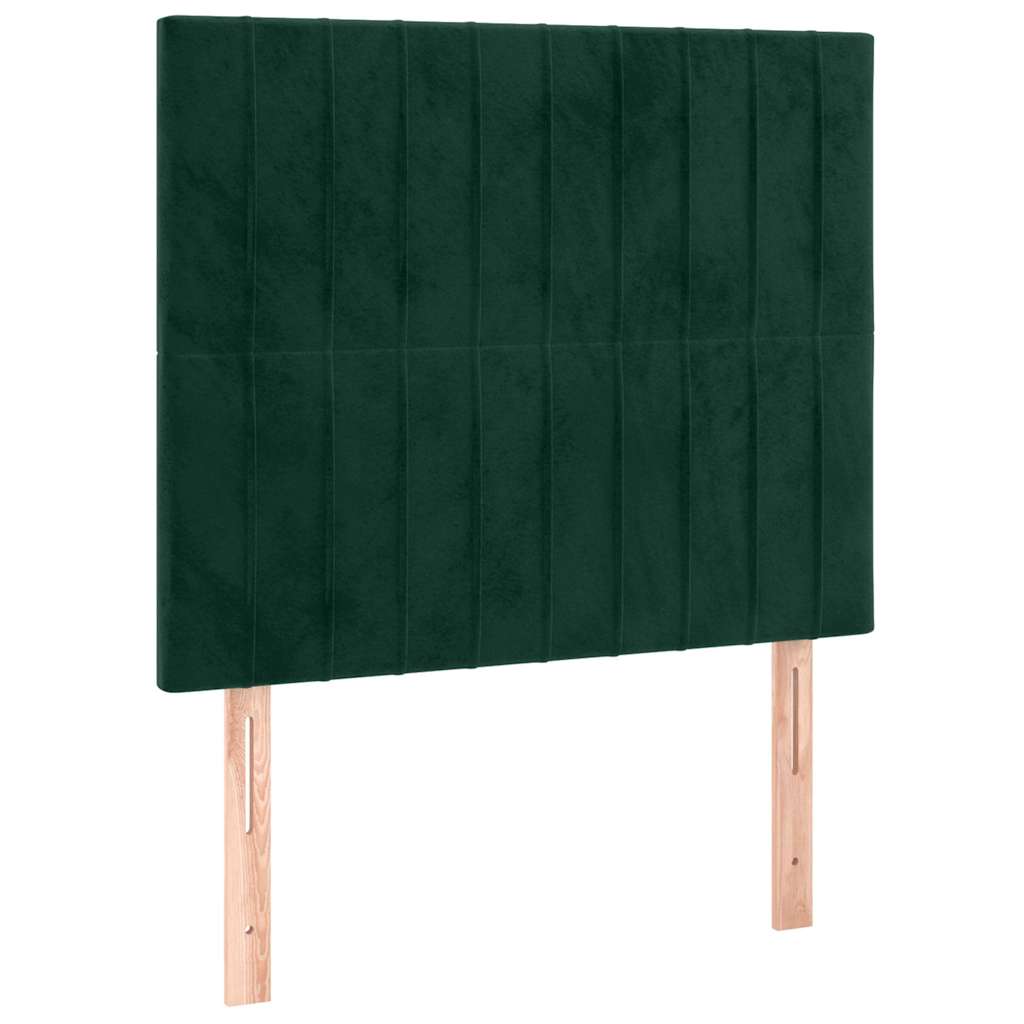 vidaXL Hoofdbord LED 90x5x118/128 cm fluweel donkergroen groen, foto 4