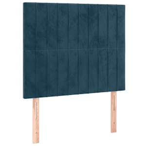 Čelo postele s LED tmavě modré 90x5x118/128 cm samet - obrázek 4