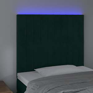 Čelo postele s LED tmavě zelená 100x5x118/128 cm samet - obrázek 4