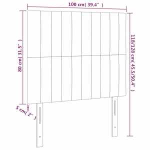 Čelo postele s LED tmavě zelená 100x5x118/128 cm samet - obrázek 7