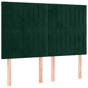 Čelo postele s LED tmavě zelená 144x5x118/128 cm samet - obrázek 3