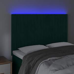 Čelo postele s LED tmavě zelená 144x5x118/128 cm samet - obrázek 4