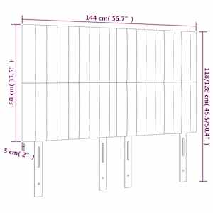 Čelo postele s LED tmavě zelená 144x5x118/128 cm samet - obrázek 7