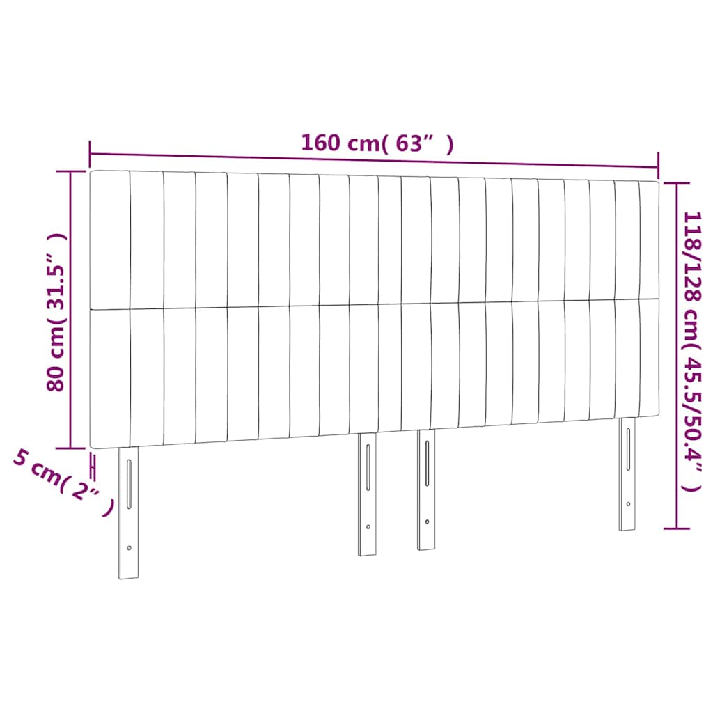 Čelo postele s LED tmavě zelená 160x5x118/128 cm samet - obrázek 7