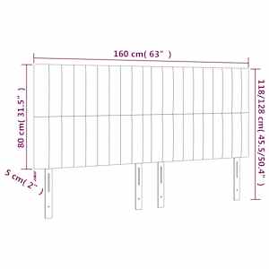 Čelo postele s LED tmavě modré 160x5x118/128 cm samet - obrázek 7