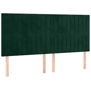 Čelo postele s LED tmavě zelené 200x5x118/128 cm samet - obrázek 3