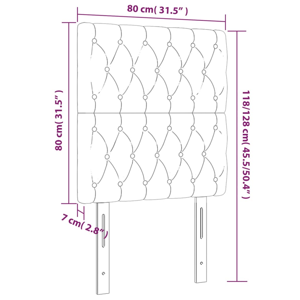 sötétbarna szövet LED-es fejtámla 80x7x118/128 cm