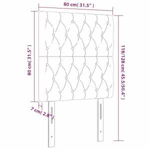 Čelo postele s LED tmavě hnědé 80x7x118/128 cm textil - obrázek 6