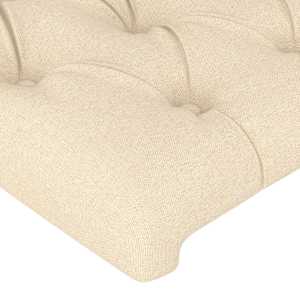 Čelo postele s LED krémové 90x7x118/128 cm textil - obrázek 5