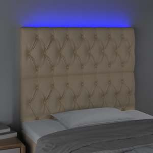 Čelo postele s LED krémová 100x7x118/128 cm textil - obrázek 3
