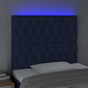 Čelo postele s LED modrá 100x7x118/128 cm textil - obrázek 3