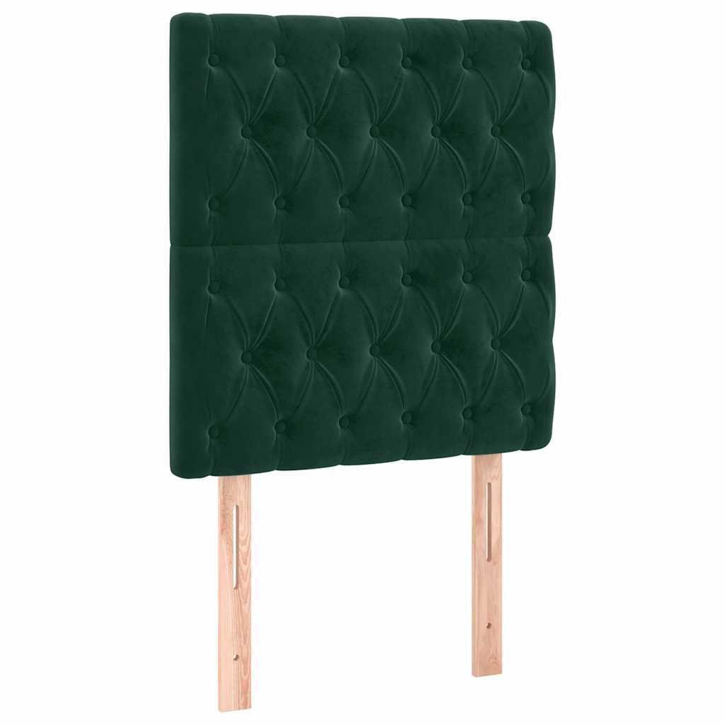 vidaXL Hoofdbord LED 80x7x118/128 cm fluweel donkergroen groen, foto 4