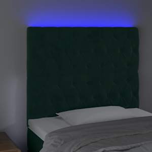 Čelo postele s LED tmavě zelená 90x7x118/128 cm samet - obrázek 4