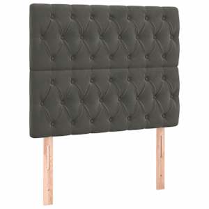Čelo postele s LED tmavě šedé 100x7x118/128 cm samet - obrázek 4