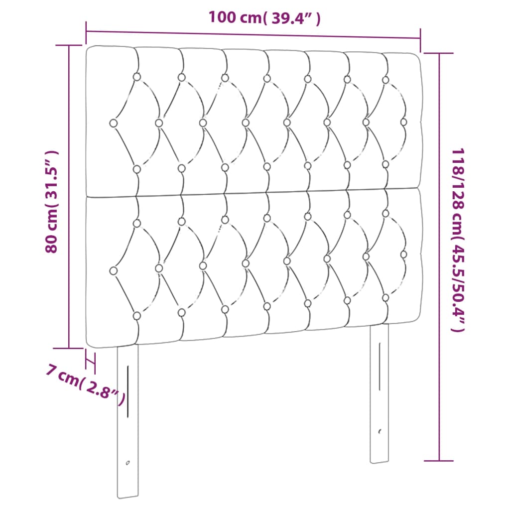 fekete bársony LED-es fejtámla 100x7x118/128 cm