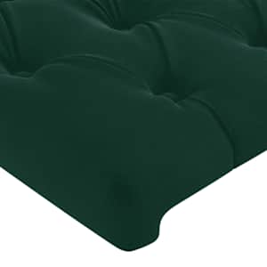 Čelo postele s LED tmavě zelené 100x7x118/128 cm samet - obrázek 5
