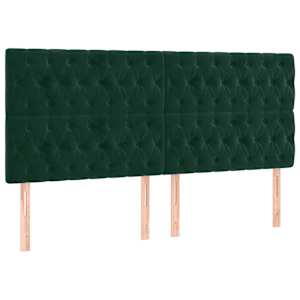 Čelo postele s LED tmavě zelená 180x7x118/128 cm samet - obrázek 3
