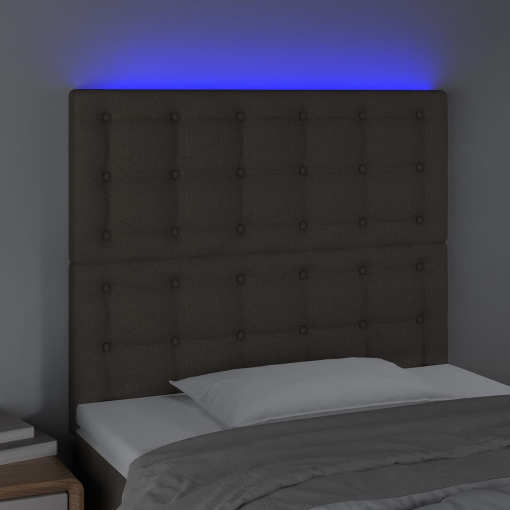 vidaXL Hoofdbord LED 80x5x118/128 cm stof taupe afbeelding