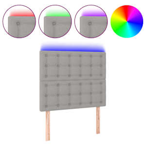 Čelo postele s LED světle šedé 90x5x118/128 cm textil - obrázek 2