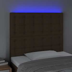 Čelo postele s LED tmavě hnědé 100x5x118/128 cm textil - obrázek 3