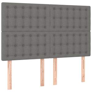 Čelo postele s LED tmavě šedé 144x5x118/128 cm textil - obrázek 4